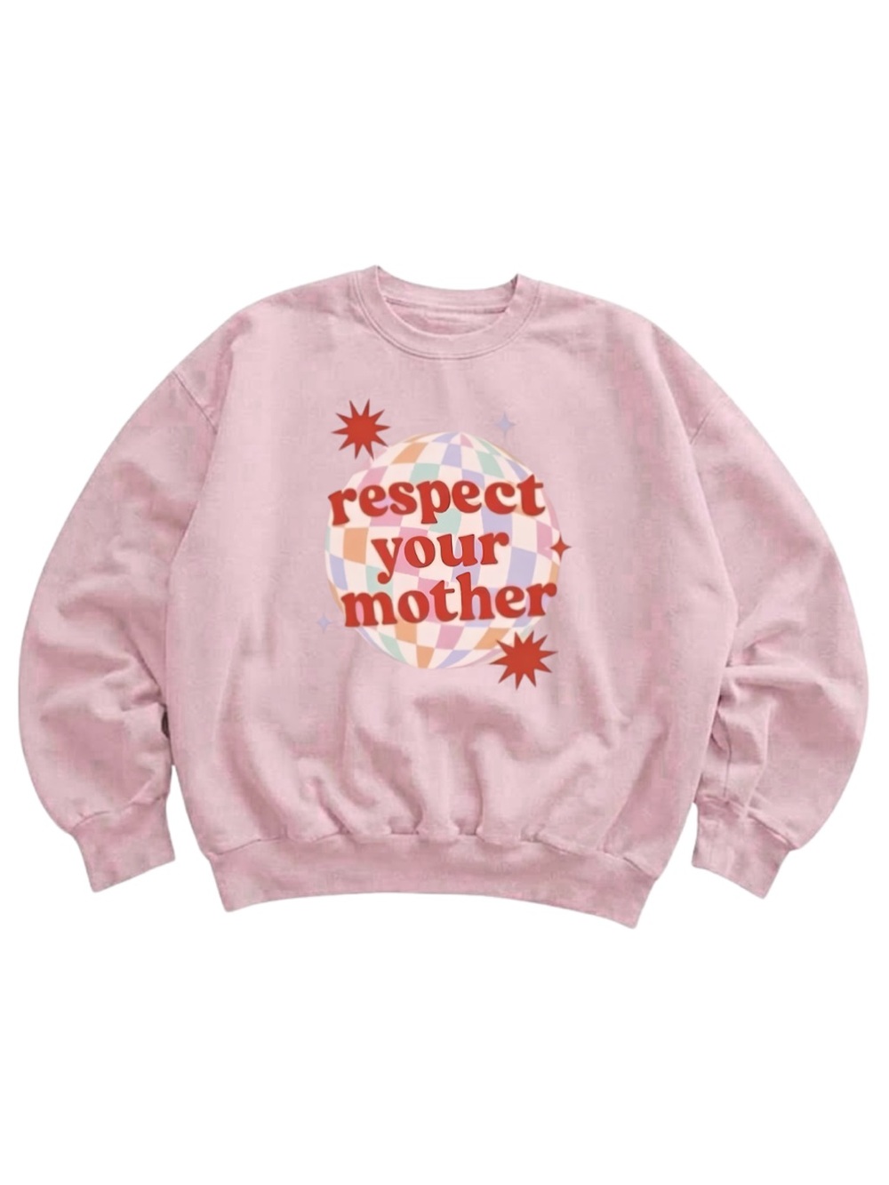 Gildan Respect Your Mother Pink Graphic Sweatshirt